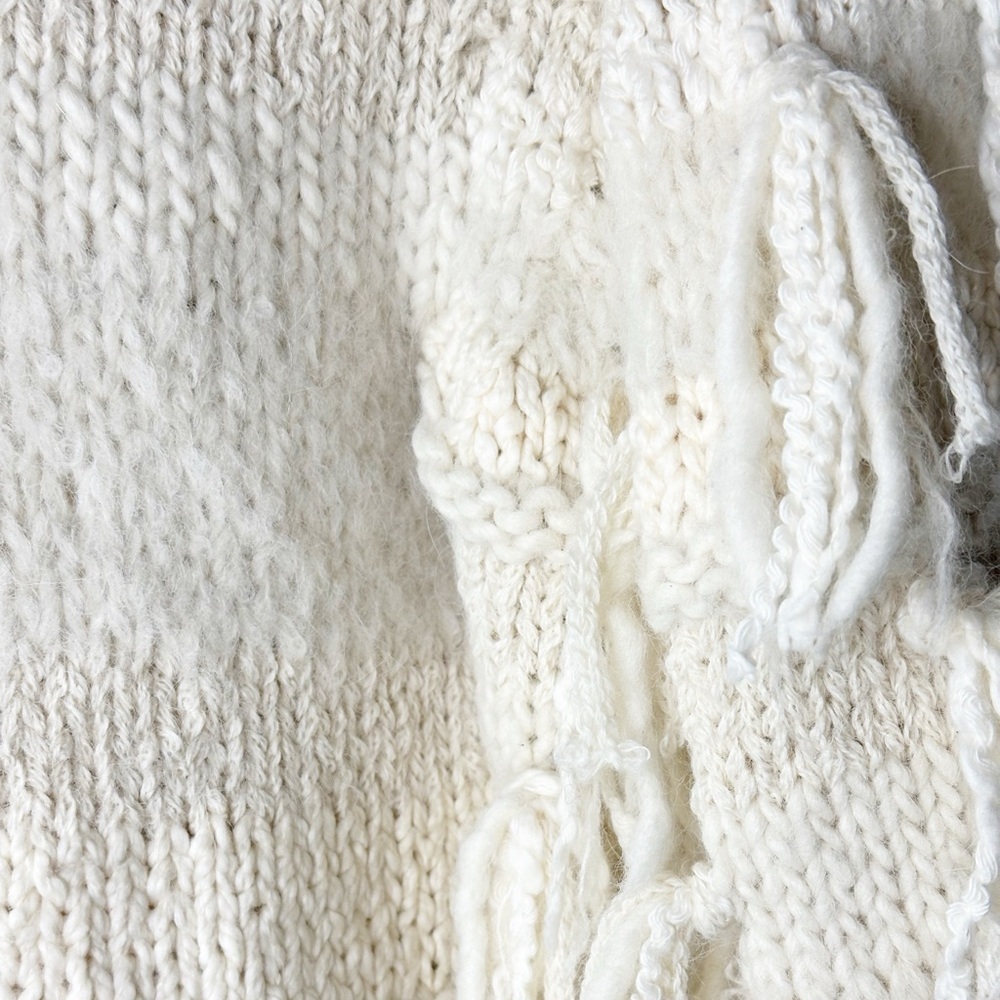 Ulla Johnson Delma Fringe Pullover Sweater Cream Ivory Tassel Knit Size P / XS - Picture 8 of 16